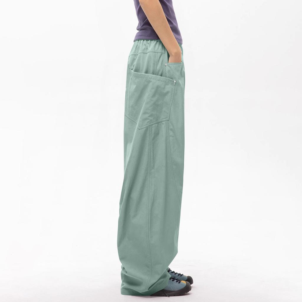 Women's Multi Pocket Straight Leg Wide Leg Solid Color Pants For Floor Mopping