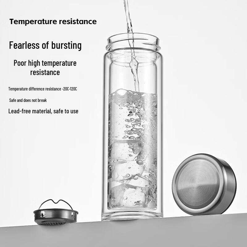 Double Wall Glass Tea Infuser Bottle