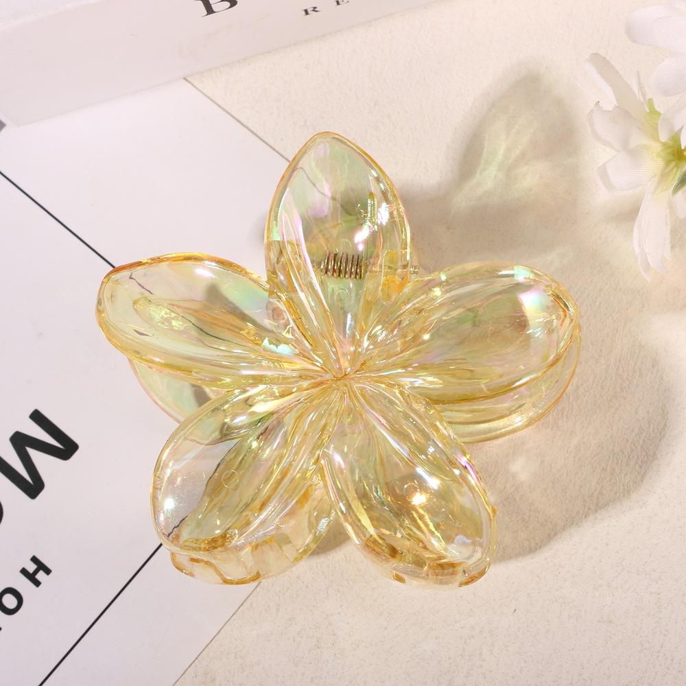 Sweet Colorful Transparent Flower Wave Star Hair Clips Claw Clamp Hairpin Women Beach Barrette Hairpin Summer Hair Accessories