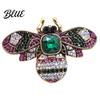 Daily Wear Jewelry Retro Rhinestone Bee Brooch Pin, Insect Alloy Badge with Sparkling Colorful Rhinestones, Accessory for Clothing Dress Coat