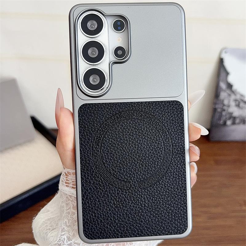 Skin Lychee Pattern Samsung S26ultra Mobile Phone Case Is Suitable for S26/s25 Magnetic Suction S25FE/S24 New S25 +