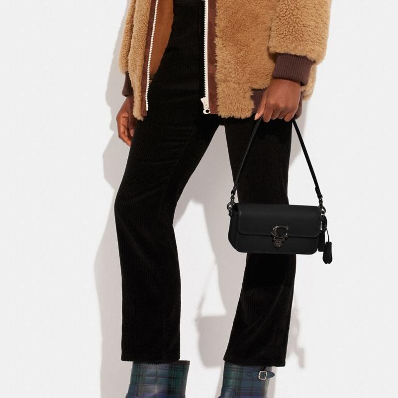 Coach Studio Cow Leather Portable Crossbody Bag , Shoulder Bag Women's Black (Unisex) Shoulder Bags CE331 V5BLK