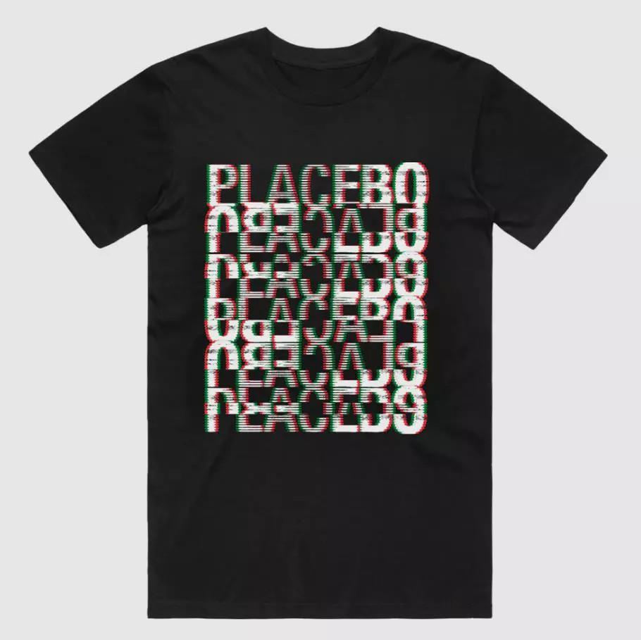 

Футболка Placebo band GLITCH TOUR Хлопок Черный Полный размер S-5XL Унисекс XL