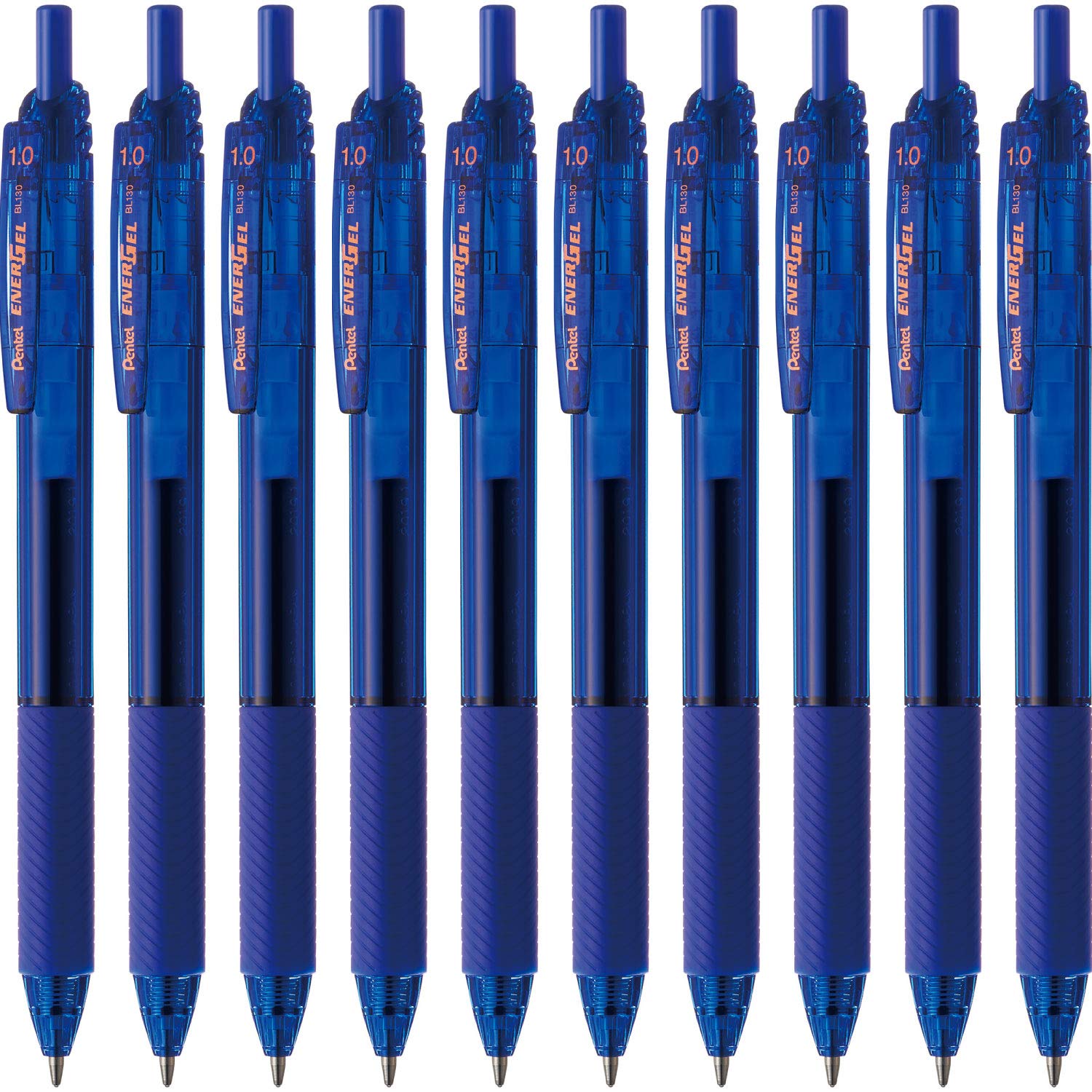 

Шариковая ручка Pentel с гелевыми чернилами Energel S Blue Shaft, 10 шт., 1,0 мм BL130-C