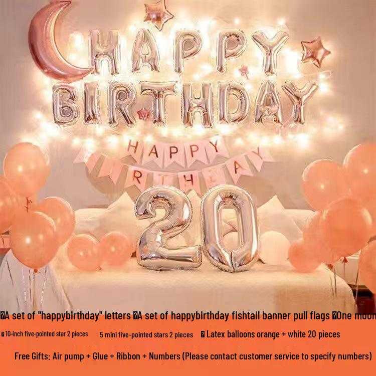 Free Shipping High-End Birthday Balloon Decoration Set for Adults & Kids - Creative Party Layout