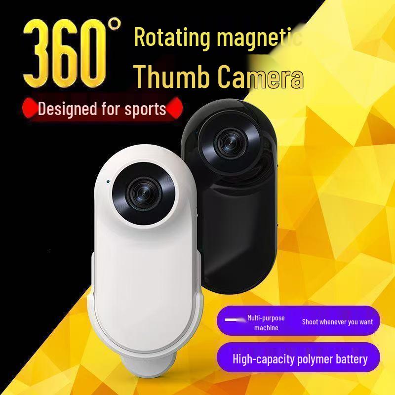 Portable 360° Panoramic Sports Camera with Chest/Neck/Hat Mount & Magnetic Car Anti-Shake Feature