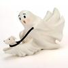 Halloween Ghost Walking Dog Statue Cute Ghost Dog Figurine Resin Ghost Sculpture Tabletop Ornament for Indoor Outdoor Decor