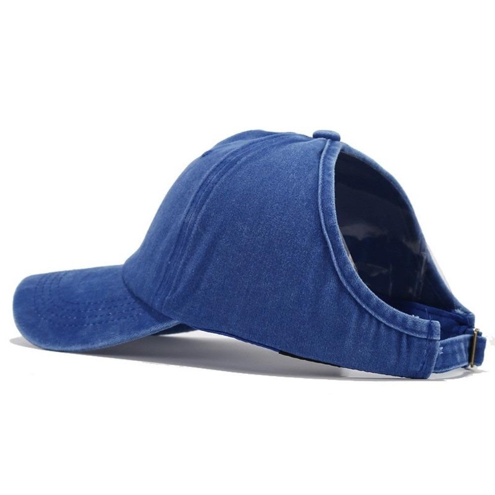 Stylish Retro Washed Backless Baseball Cap Versatile Sun Protection Women Ponytail Hat Summer Outdoor Sun Hat for Daily Wear