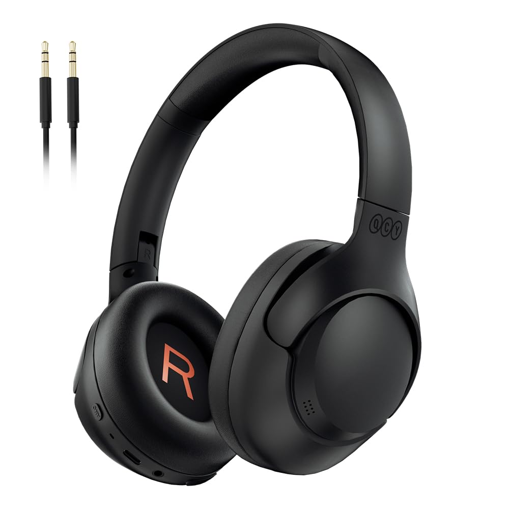 QCY H3 Wireless Headphones, Noise Cancelling, Bluetooth 5.3, High-Resolution Audio (AUX Connection), Noise Reduction up to 43dB, Dual-Use Wired and