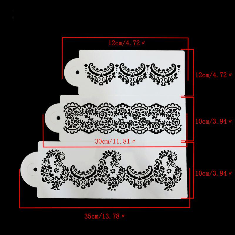 Cake Decorating Tool Damask Lace Border Cake Side Cupcake Stencil Sugarcraft Decoration Mould Baking Tool Kitchen Accessories
