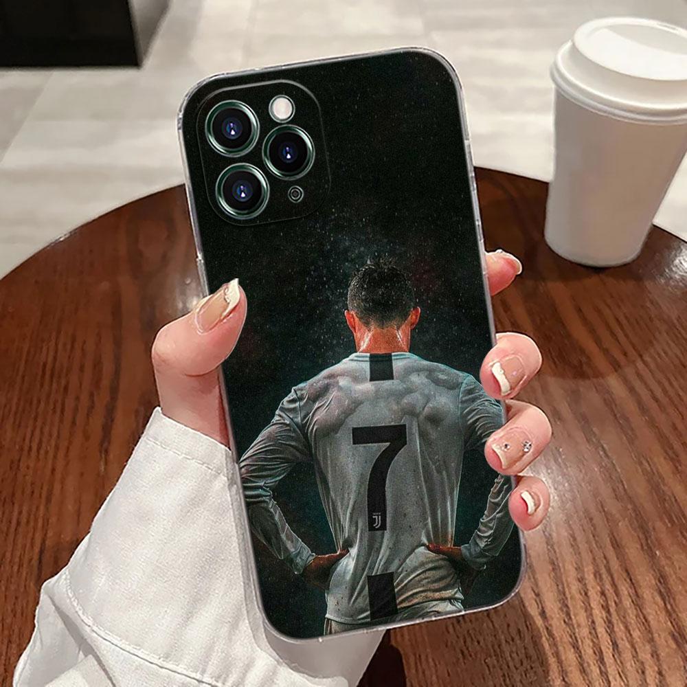 C-R-7 Dark Football Transparent Case For Apple iPhone 18 17 16 15 14 13 12 11 Pro Max 16 Plus 16E 17Air 17Pro Phone Cover Silicone