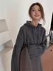 Women's Hooded Pure Wool Cable Knit Sweater - Loose Slimming Fit, Solid Color, Ideal for Autumn/Winter