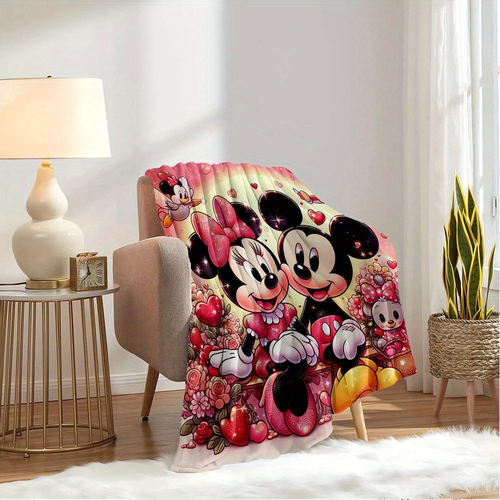 1pc flannel minnie mouse and mickey mouse valentine's day bedding throw blanket sofa cover gift home