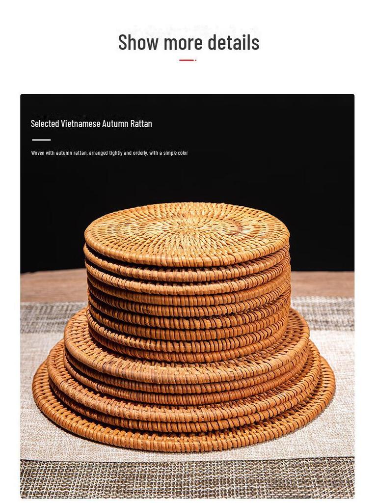 Handmade Vietnamese Rattan Tea Coasters and Placemats for Tea Ceremony
