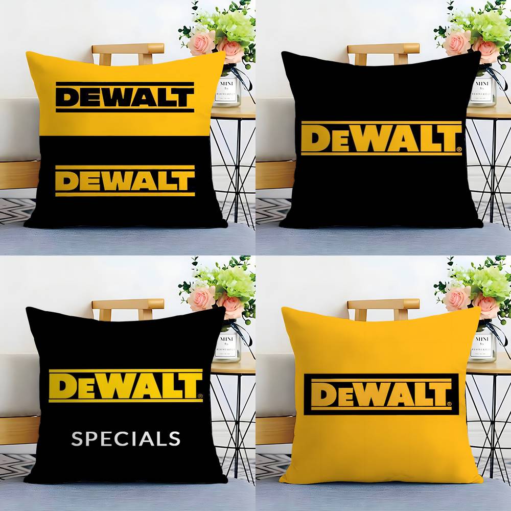 Tool Box D-DeWalt Pillow Case Plush Fabric Soft Double Sided Print Sofa Cushion Cover Throw Pillow Covers