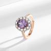 Super Flash Trend Purple Zircon Jewelry Set: Bracelet, Earrings, Necklace, Ring - Luxurious Light Style