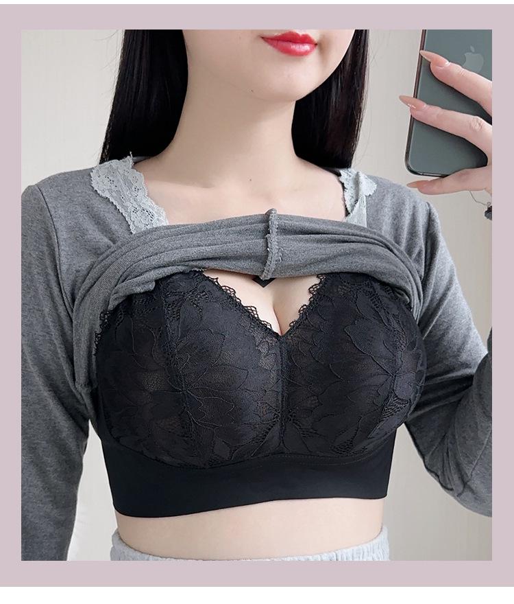 Plus Size Wireless Push-Up Side Support Bra for Large Busts