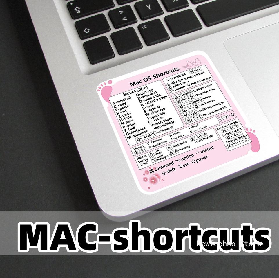Nálepky s klávesovými zkratkami pro Word Excel Windows/MAC/OS Grafika písmen Ochranná nálepka na notebook