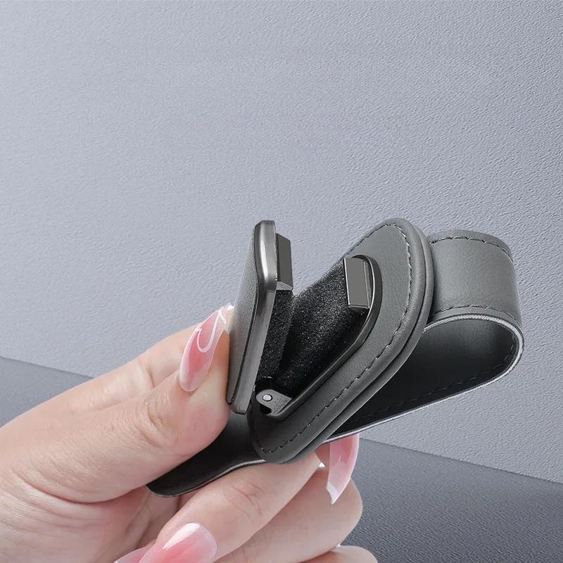 High-Quality Car Sunglasses Holder Leather Visor Clip Organizer for Sun Glasses Storage Car Accessories
