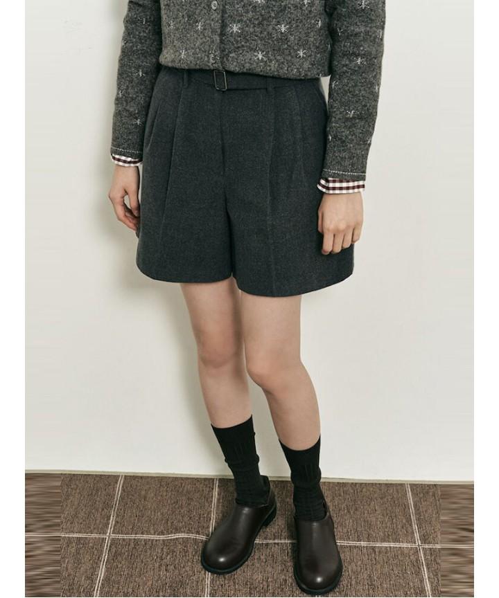 Binpolleidiseu [B. My] Fleece-Lined Belted Shorts Ash (Bf5X25N014)