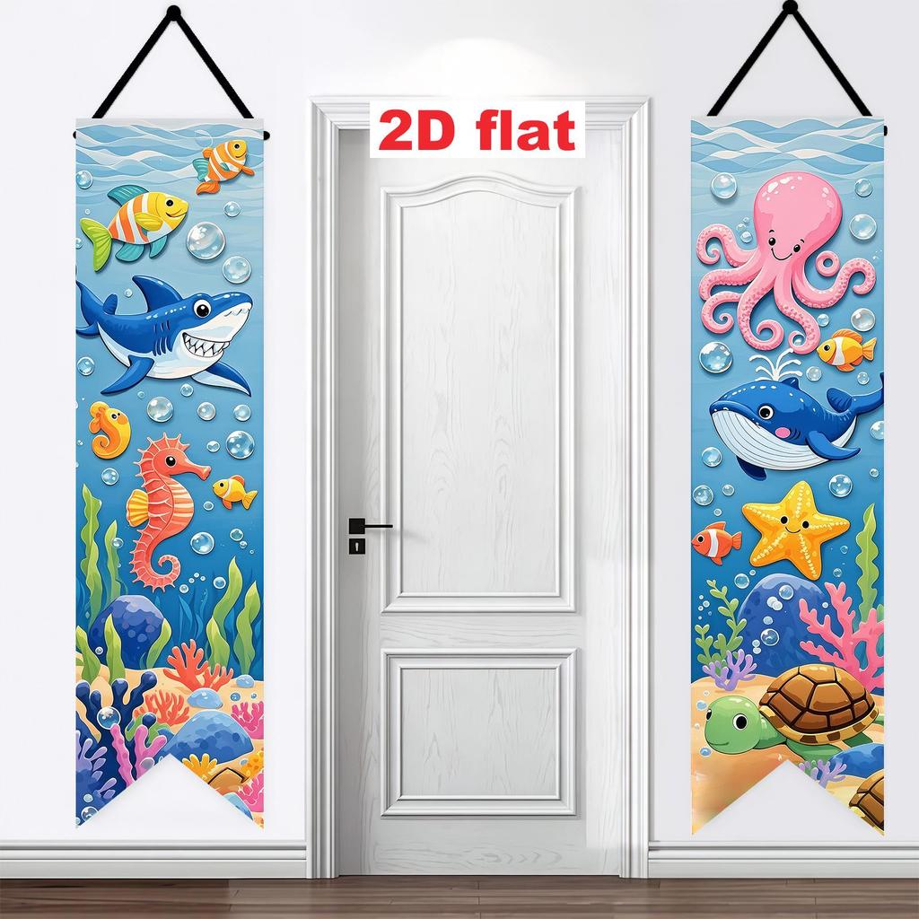 Underwater World Birthday Party Hanging Flags & Door Frame Banners