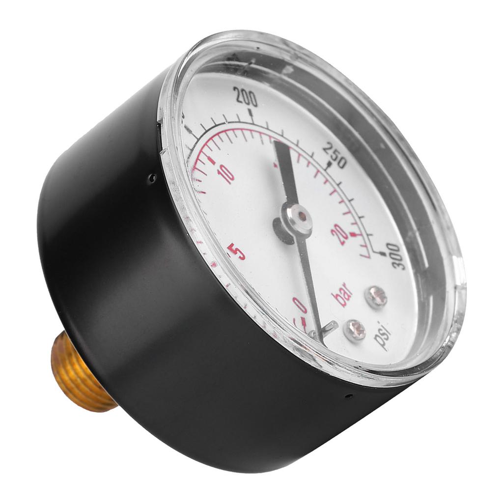Pressure Gauge 50mm Dial 14 BSPT Back Connection for Air Water Oil Gas (0300PSI 020Bar)
