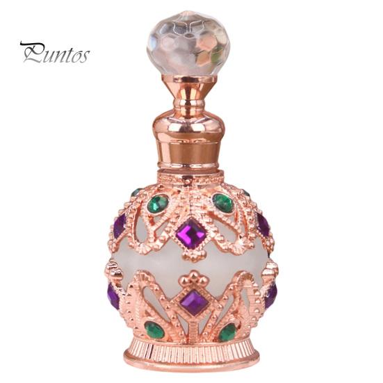 Kompakte Parfümflasche 15ML Vintage Luxus Nachfüllbare Flasche, Ätherisches Öl & Duft Glasspender Dubai Arabischer Stil Leerer Behälter für Reisen