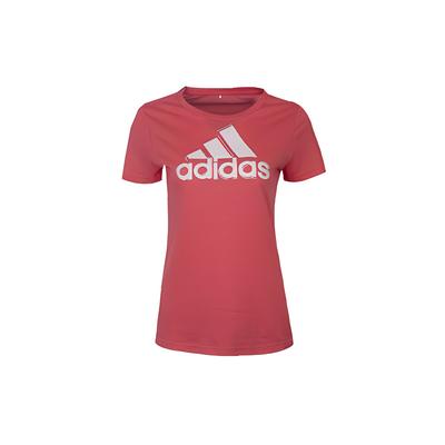 Logo Print Casual Sport Training Crew Neck T-Shirt Women Tops Pink AI6167