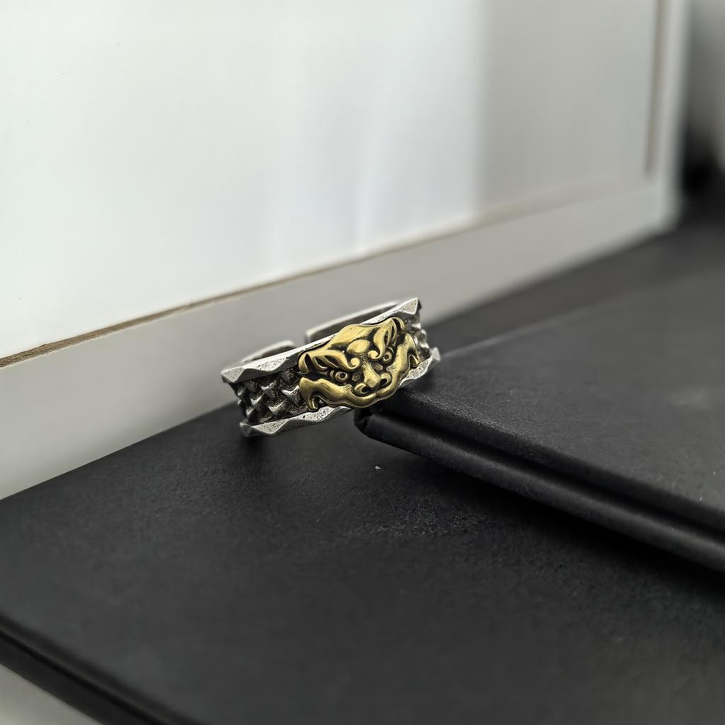 Embossed Pixiu Ring Men's Ring Retro Trendy Trendy Ring Exquisite