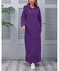 New Plus Size Knitted Hooded Fleece Dress with Pockets - Autumn/Winter Casual Fashion