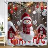 Cartoon snowman Shower Curtain Bath Curtain Santa Claus Merry Christmas Printed Bathroom Curtains for Home Decoration Curtain