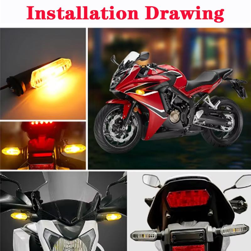 Motorcycle LED Turn Signal Light For HONDA CB500X CB500F CBR 600RR 650F CB650F CRF250L CRF300L NC 700 8MM Moto Indicator Lamp