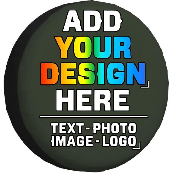

Custom Spare Tire Cover Personalized Your Photo Logo Name Customized Tire Cover Waterproof Dust-Proof Most Vehicles Wheel Tire Protectors for Trailer 14 inch армия зеленый