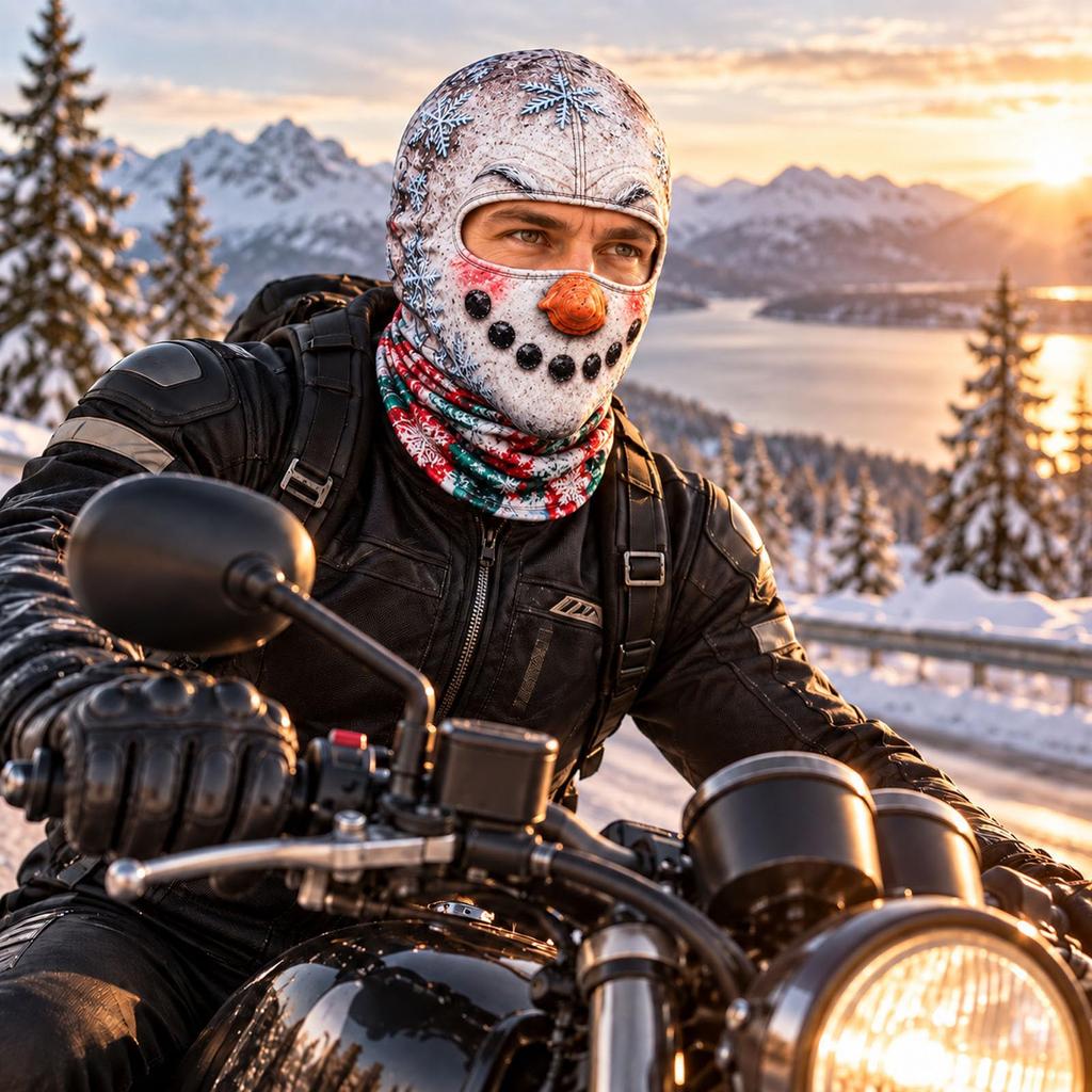 Maschera da sci integrale novità con stampa 3D di vecchio, antivento invernale per il freddo, occhiali da sole non inclusi