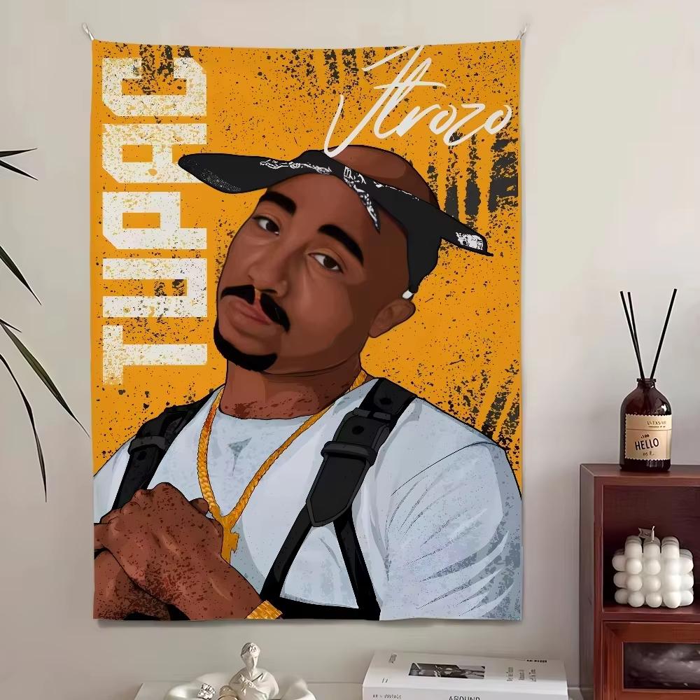 SShakur Rapper Album Tapestry Wall Art Bedroom Decor Backdrop Banner Ideal for Home Living Room Decoration