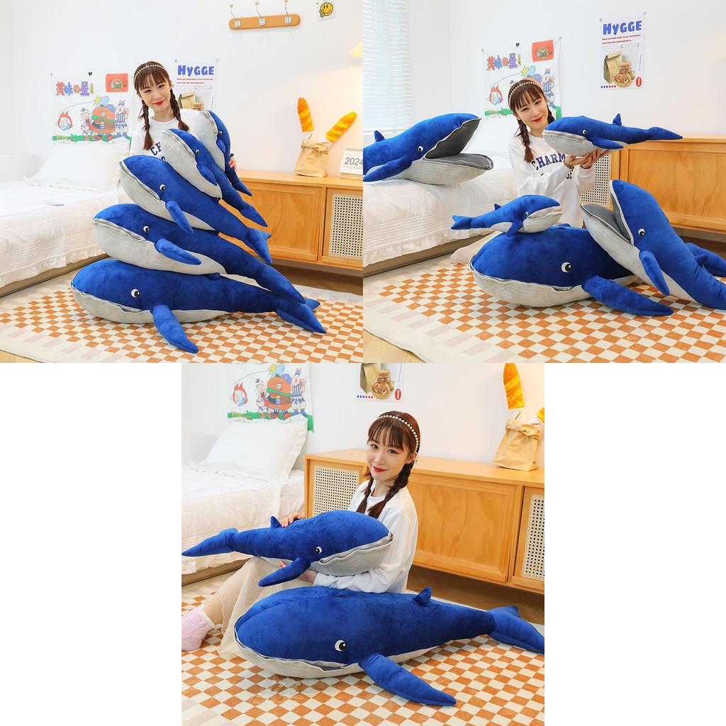 Adorable Blue Whale Plush Toy Soft And Cuddly Stuffed Animal Pillow For Girls And Boys