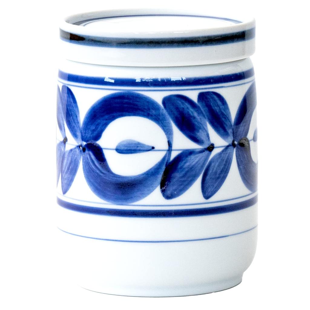 Nishikai Toki Hasami Ware Storage Container Majolica Pattern 73450 (Preservation Pottery) (Large)