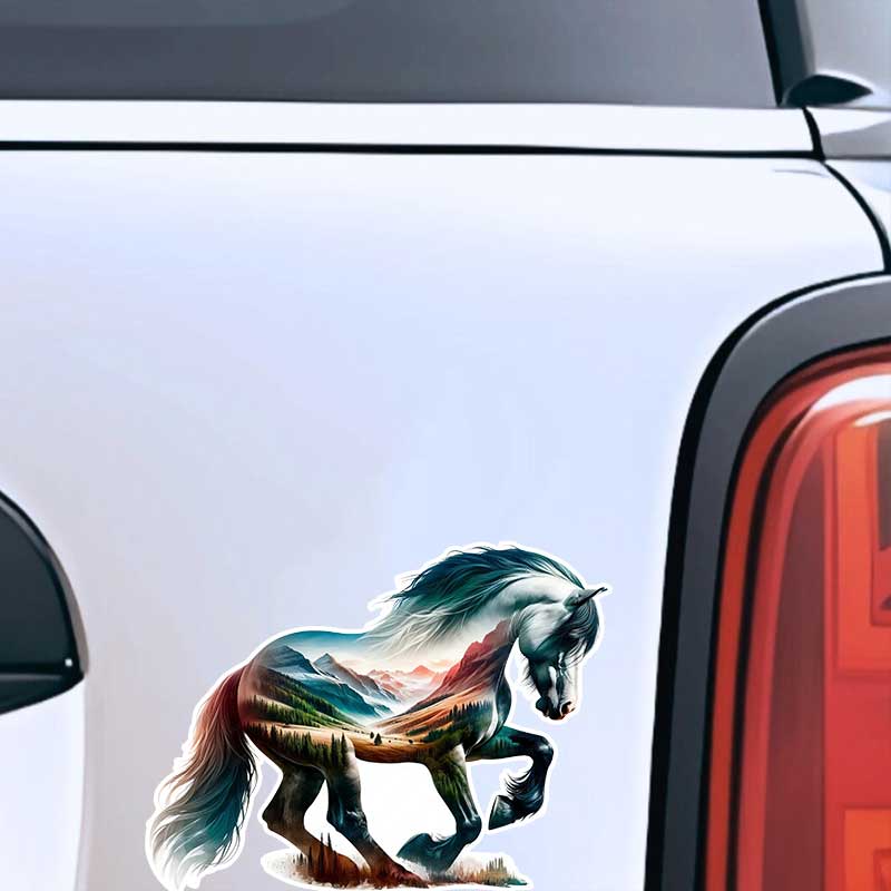 Majestic Horse Car Sticker Vinyl Decal Waterproof Rear Window Motorcycle Camper Bumper Truck Laptop Decoration TM340
