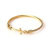 Hot Selling Thread Bracelet Faith Christian Gold Plated Cross Bracelet Inspirational Stainless Steel Women Jewelry for Gift