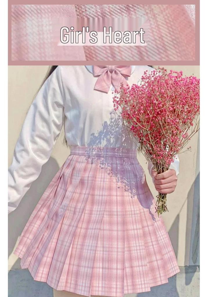 Japanese Academy Style JK Uniform Set - Long/Short Sleeve, Pleated Skirt for Female Students