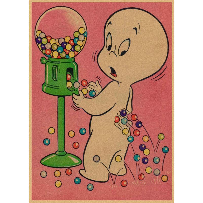 Whimsical Little Elves Cartoon Anime Retro Kraft Wall Poster with Free Shipping