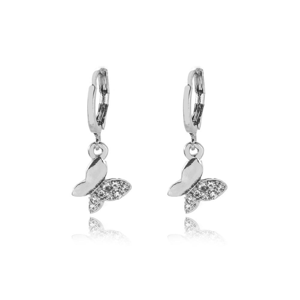 

Alloy Butterfly Chic Earrings For Women Trendy Geometric Design In Gold And Silver Silver D