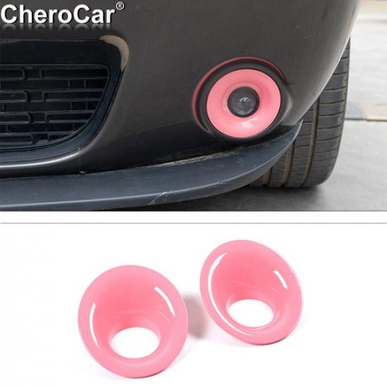 Front Fog Light Lamp Trim Cover Bezels Accessories For Dodge Challenger 15+ Pink