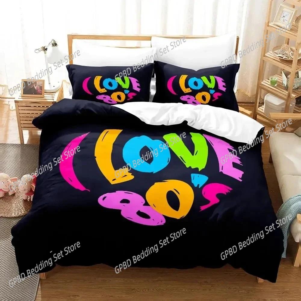 TV series I Love The 80s Logo Bedding Set Single Twin Double Queen King Cal King Size Bed Linen Set