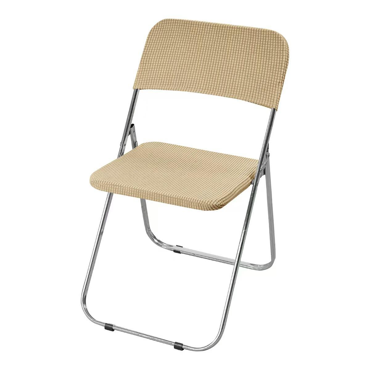 Nouvelle housse de chaise pliante épaissie antidérapante Housse universelle élastique en velours pour chaise pliante Quatre saisons Style élégant 15*15*2cm