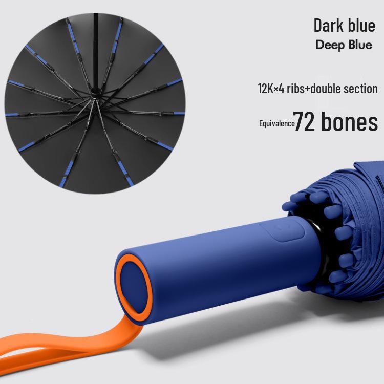 72-Bone Automatic Large Sunshade Umbrella: Durable Parasol for Women and Men, Ideal for Sunny and Rainy Days.