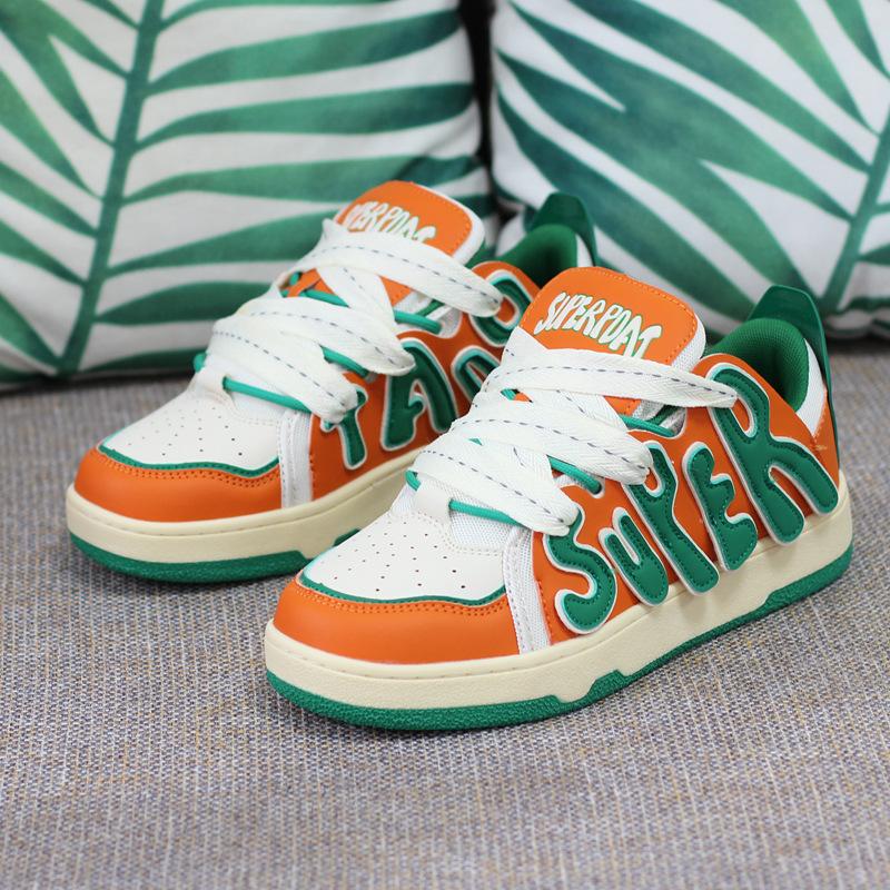Can Trend Bread Shoes Couple Flat Small White Shoes Women's Skateboard Shoes Letter Casual Shoes Women's