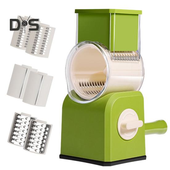 Tritatutto per verdure senza sforzo Base ad aspirazione forte 3 set di lame Tagliaverdure rotativo manuale manuale Fornitura da cucina