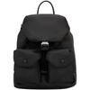 Casual Travel Large Capacity Flap Drawstring Fabric Backpack Men Backpack Space-Black 4G3055G-UB1