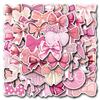 55 Cute Pink Bow Cartoon Stickers for Planner, Water Bottle, and Laptop - Waterproof Decor